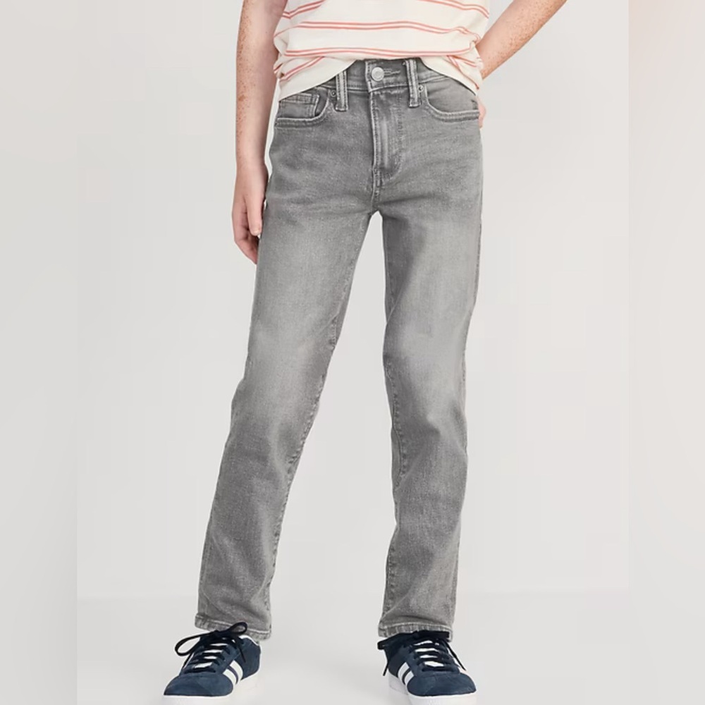 Old Navy Boys Slim 360 Stretch Gray Jeans